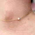 Shangjie OEM Single layer point drill anklet gold anklet chain cuban chain pendant anklets